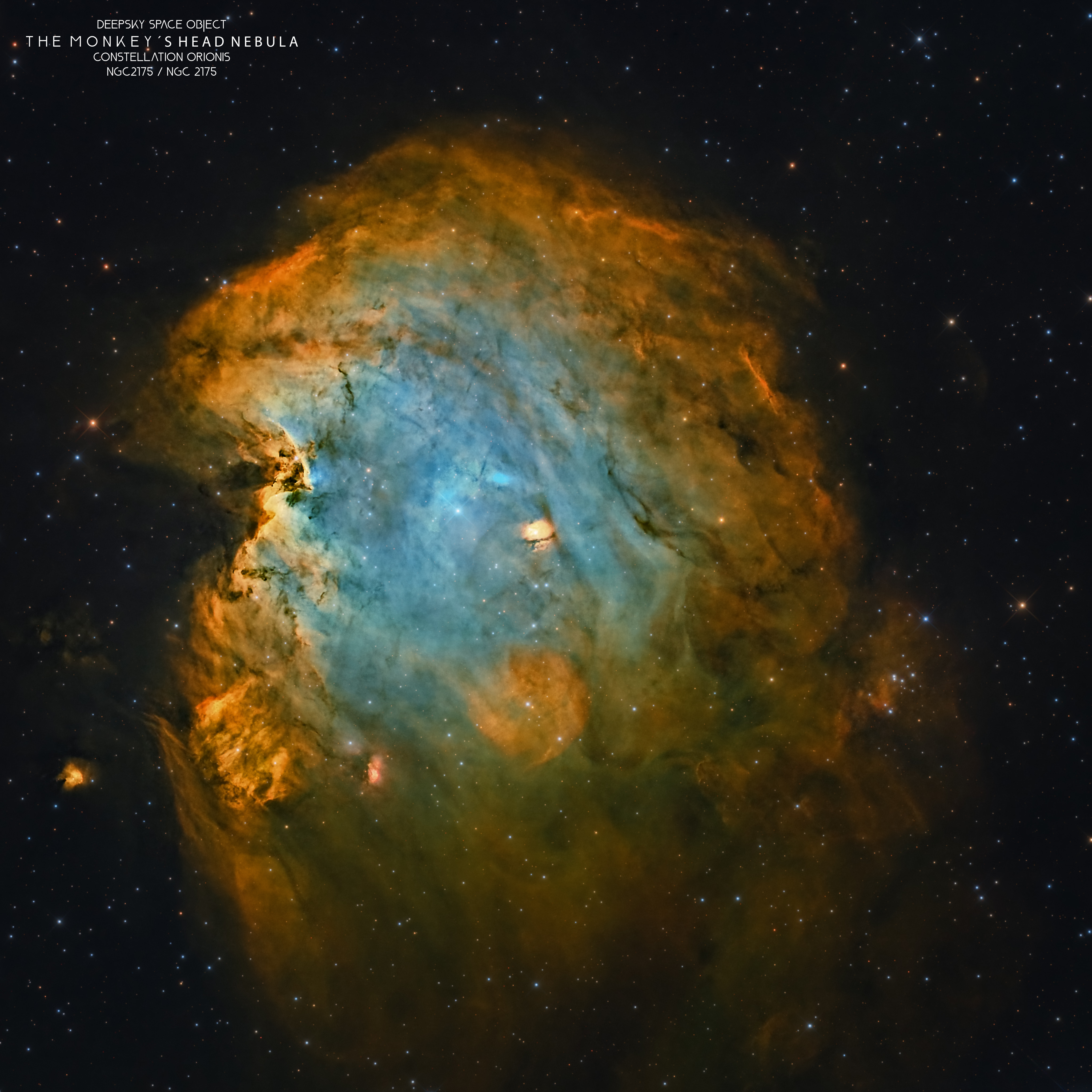 MonkeyheadNebula NGC2174 RGBSHO RemoteTelescope 1665mm Crop1 web4096